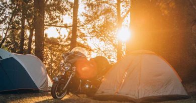 acampamento de moto